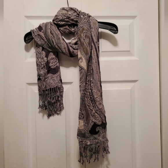 Women's Soft Wrap Shawl Scarf Paisley Floral 66 Inch Elegant VTG Reversible - Picture 5 of 8